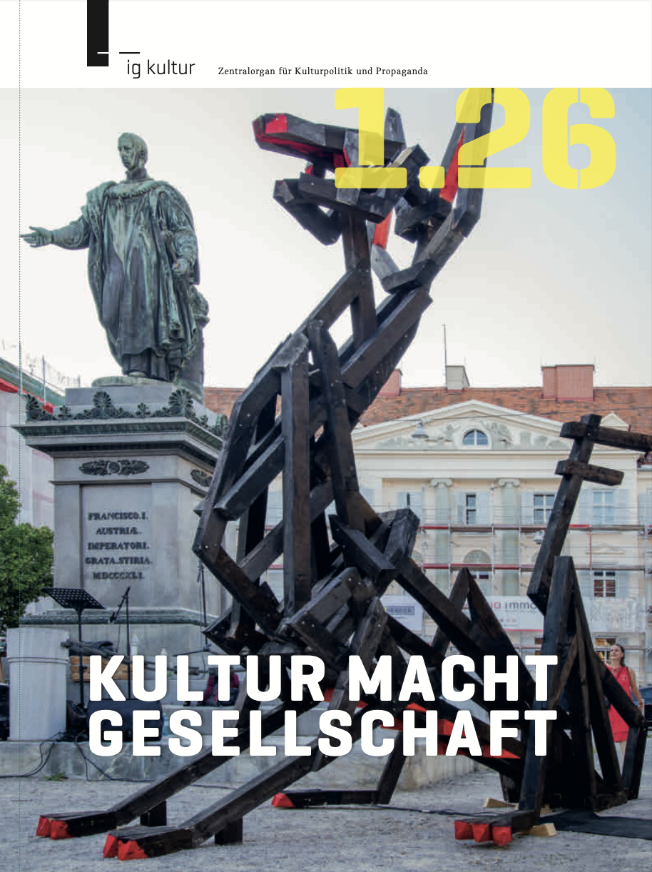 Cover des IG Kultur Magazins 2026. Kultur Macht Gesellschaft