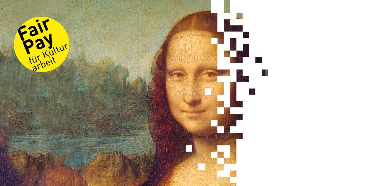 Mona Lisa rechts pixelig abgeschnitten, Fair Pay Logo